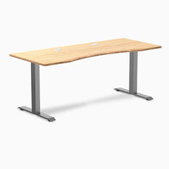 Desky Zero Ergo Edge Office Desk, Bamboo desktop, Space Gray frame