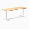 Desky Zero Ergo Edge Office Desk, Bamboo desktop, White frame