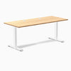 Desky Zero Bamboo Office Desk, Bamboo desktop, White frame