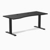 Desky Zero Ergo Edge Office Desk, Black desktop, Matte Black frame