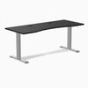 Desky Zero Ergo Edge Office Desk, Black desktop, Gray frame