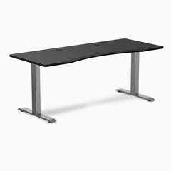 Desky Zero Ergo Edge Office Desk, Black desktop, Space Gray frame