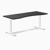 Desky Zero Ergo Edge Office Desk, Black desktop, White frame