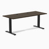 Desky Zero Bamboo Office Desk, Dark Bamboo desktop, Matte Black frame
