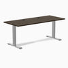 Desky Zero Bamboo Office Desk, Dark Bamboo desktop, Gray frame