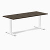 Desky Zero Bamboo Office Desk, Dark Bamboo desktop, White frame