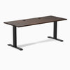 Desky Zero Rubberwood Office Desk, Dark Walnut desktop, Matte Black frame