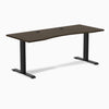 Desky Zero Ergo Edge Office Desk, Dark Bamboo desktop, Matte Black frame