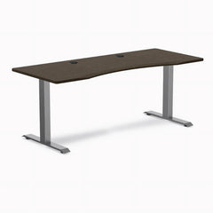 Desky Zero Ergo Edge Office Desk, Dark Bamboo desktop, Space Gray frame