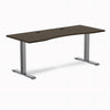 Desky Zero Ergo Edge Office Desk, Dark Bamboo desktop, Space Gray frame