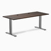 Desky Zero Rubberwood Office Desk, Dark Walnut desktop, Space Gray frame