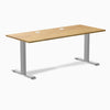 Desky Zero Rubberwood Office Desk, Light Oak desktop, Gray frame