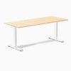 Desky Zero Hardwood Office Desk, Maple desktop, White frame