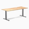 Desky Zero Rubberwood Office Desk, Natural Timber desktop, Space Gray frame