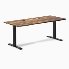 Desky Zero Hardwood Office Desk, Pheasantwood desktop, Matte Black frame