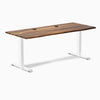 Desky Zero Hardwood Office Desk, Pheasantwood desktop, White frame