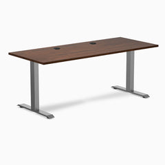 Desky Zero Rubberwood Office Desk, Red Walnut desktop, Space Gray frame
