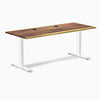 Desky Zero Hardwood Office Desk, Saman desktop, White frame