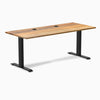 Desky Zero Hardwood Office Desk, Teak desktop, Matte Black frame