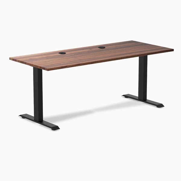 Desky Zero Hardwood Office Desk, Walnut desktop, Matte Black frame