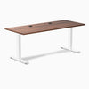 Desky Zero Hardwood Office Desk, Walnut desktop, White frame