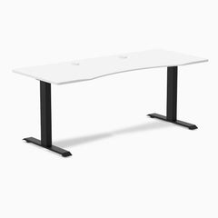 Desky Zero Ergo Edge Office Desk, White desktop, Matte Black frame