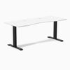Desky Zero Ergo Edge Office Desk, White desktop, Matte Black frame