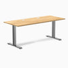 Desky Zero Hardwood Office Desk, White Oak desktop, Space Gray frame