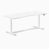 Desky Dual Ergo Edge Sit Stand Desk, White desktop, White frame