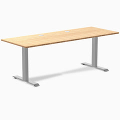 Desky Zero Bamboo Office Desk, Bamboo desktop, Gray frame
