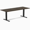 Desky Zero Bamboo Office Desk, Dark Bamboo desktop, Matte Black frame