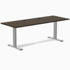 Desky Zero Bamboo Office Desk, Dark Bamboo desktop, Gray frame
