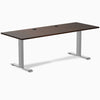Desky Zero Rubberwood Office Desk, Dark Walnut desktop, Gray frame