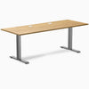 Desky Zero Rubberwood Office Desk, Light Oak desktop, Space Gray frame