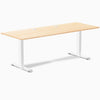 Desky Zero Hardwood Office Desk, Maple desktop, White frame
