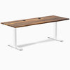 Desky Zero Hardwood Office Desk, Pheasantwood desktop, White frame