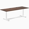 Desky Zero Rubberwood Office Desk, Red Walnut desktop, White frame