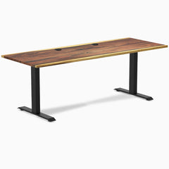 Desky Zero Hardwood Office Desk, Saman desktop, Matte Black frame
