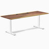 Desky Zero Hardwood Office Desk, Saman desktop, White frame
