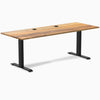 Desky Zero Hardwood Office Desk, Teak desktop, Matte Black frame