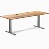 Desky Zero Hardwood Office Desk, Teak desktop, Space Gray frame