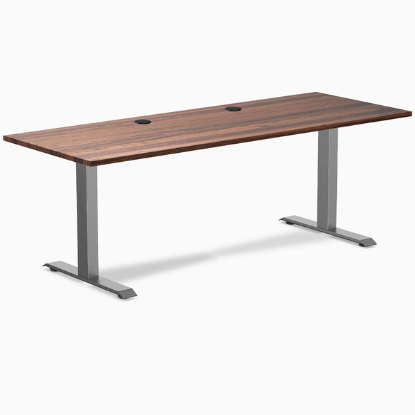 Desky Zero Hardwood Office Desk, Walnut desktop, Space Gray frame