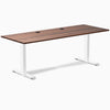 Desky Zero Hardwood Office Desk, Walnut desktop, White frame