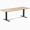 Desky Zero Hardwood Office Desk, White Ash desktop, Matte Black frame