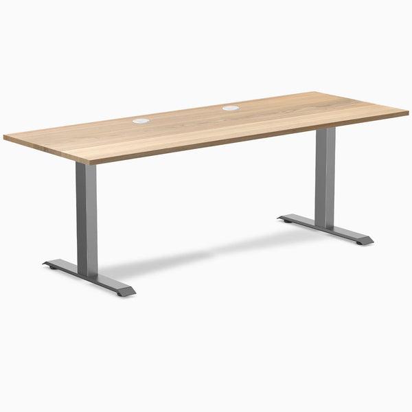 Desky Zero Hardwood Office Desk, White Ash desktop, Space Gray frame