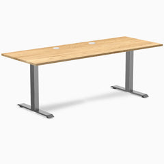 Desky Zero Hardwood Office Desk, White Oak desktop, Space Gray frame