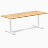 Desky Zero Hardwood Office Desk, White Oak desktop, White frame