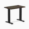 Desky Zero Mini Bamboo Office Desk, Dark Bamboo desktop, Matte Black frame