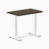 Desky Zero Mini Bamboo Office Desk, Dark Bamboo desktop, White frame