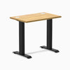 Desky Zero Mini Rubberwood Office Desk, Light Oak desktop, Matte Black frame